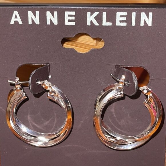 NWT Anne Klein Silver-Tone Multi Hoop Earrings - Picture 2 of 5